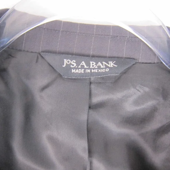 Jos A Bank 44R 39x30 Black Check Gordon 100% Wool Mens Jacket Pants Suit - Picture 8 of 16